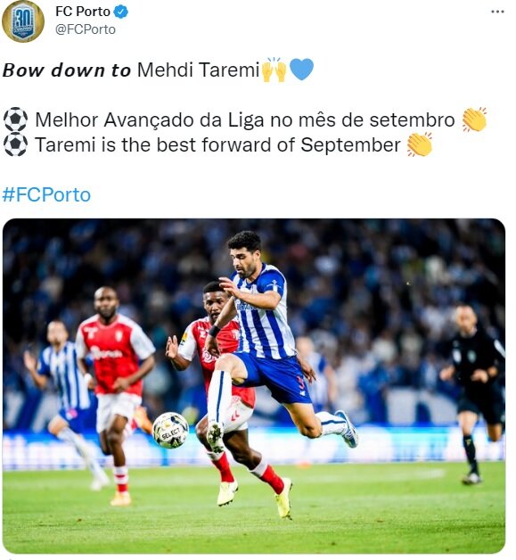عکس | واکنش پورتو به افتخار آفرینی جدید مهدی طارمی | آفرین پسر!