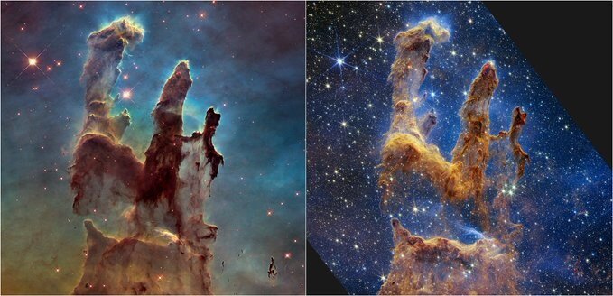 تصویر شاهکاری دیگر از تلسکوپ فضایی جیمز وب را ببینید | سفر به اعماق ستون‌های آفرینش