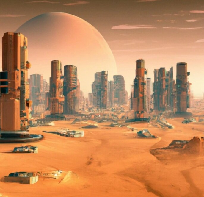 شهرهای مریخی شاید این‌گونه باشند | تصویرسازی از ایده ایلان ماسک با هوش مصنوعی 