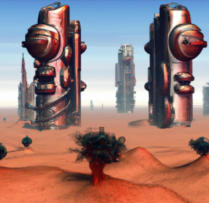 شهرهای مریخی شاید این‌گونه باشند | تصویرسازی از ایده ایلان ماسک با هوش مصنوعی 