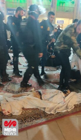 پیکرهای شهدای حادثه تروریستی امروز شیراز