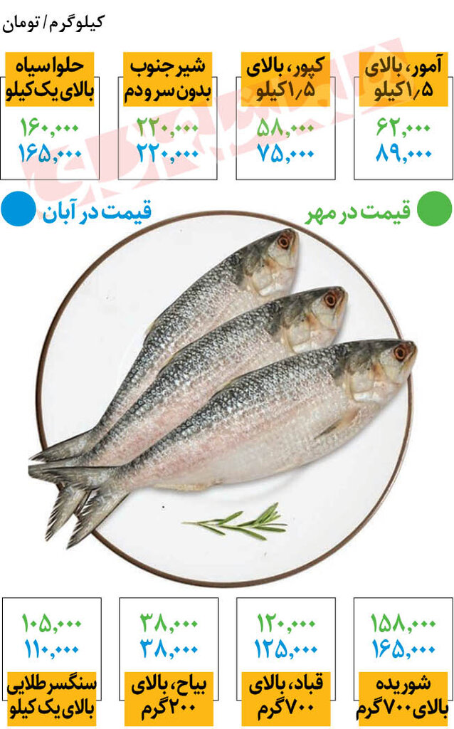 آخرین قیمت ماهی در میادین | ماهی شوریده و حلوا سیاه جنوب کیلویی چند؟