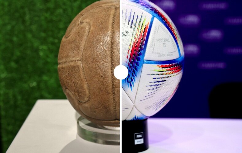 تصاویری از تاریخی‌ترین توپ‌های فوتبال | اولین توپ جام جهانی و قدیمی‌ترین توپ مسابقه فوتبال را ببینید