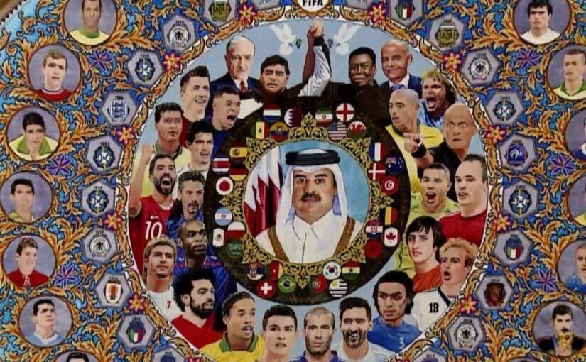 علی دایی در کنار پله،مارادونا و ستارگان جام جهانی | کار دست هنرمندان ایرانی جهانی شد