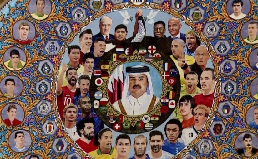 علی دایی در کنار پله،مارادونا و ستارگان جام جهانی | کار دست هنرمندان ایرانی جهانی شد