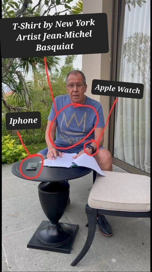 دردسرهای برند آمریکایی برای وزیر روس ؛ از موبایل تا تیشرت | لاوروف سوژه رسانه ها شد