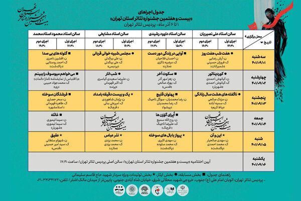 تمام نمایش‌هایی که در جشنواره تئاتر استان تهران خواهید دید