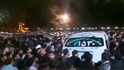 ببینید | شهدای امنیت مشهد اینگونه بدرقه شدند | حضور پرشور مردم را ببینید