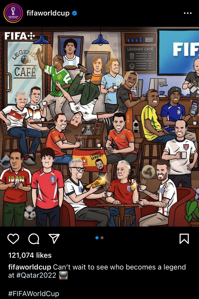 عکس | کاپیتان سابق ایران در کنار بزرگان تاریخ جام جهانی | همه اسطوره‌های فوتبال در یک کافه جمع شدند!