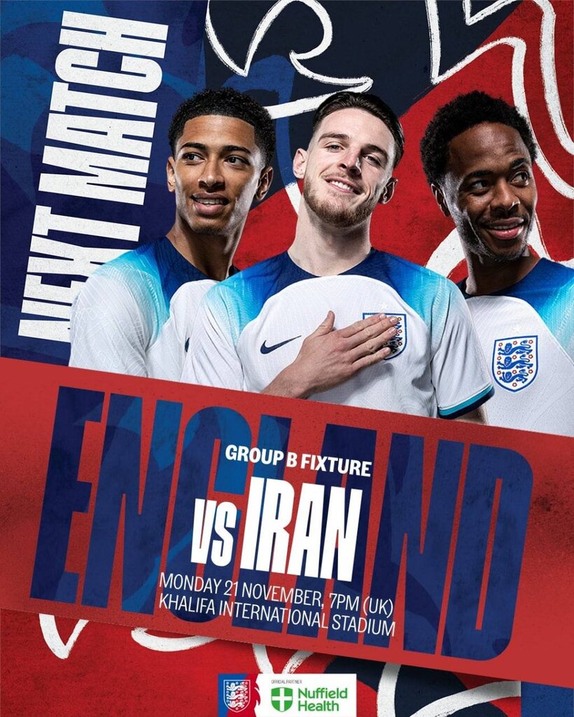عکس| پوستر انگلیسی ها برای دیدار برابر ایران | ۳ ستاره آماده مصاف با یوزهای ایرانی