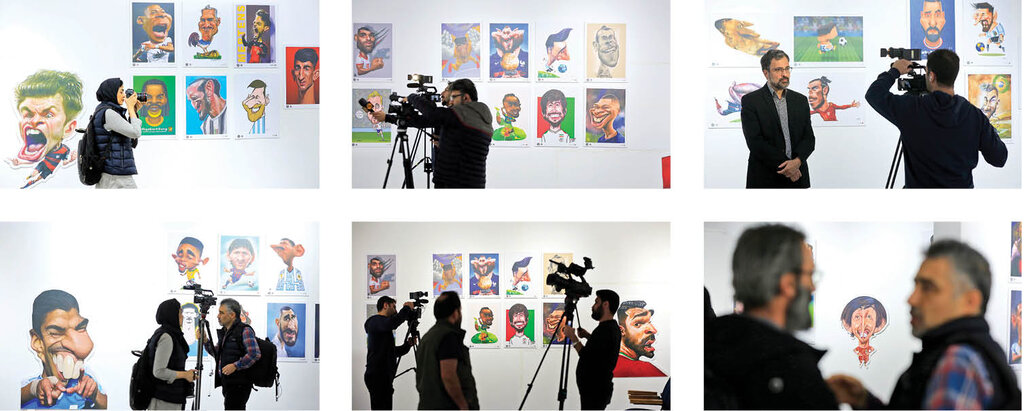 چهره‌های فوتبالی مشهور در تهران | کاریکاتورهای فوتبالی ۷۲کشور در ایران