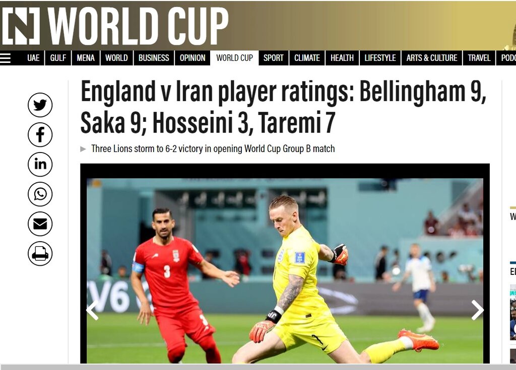 ببینید | بهترین و بدترین بازیکنان ایران مقابل انگلیس | نمره عجیب برای ضعیف ترین بازیکن تیم ملی