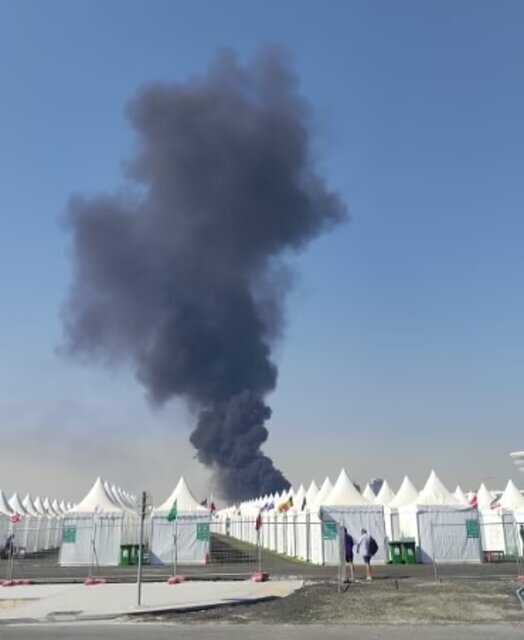 تصاویر | آتش سوزی در نزدیکی کمپ اسکان هوادران تیم‌های جام جهانی
