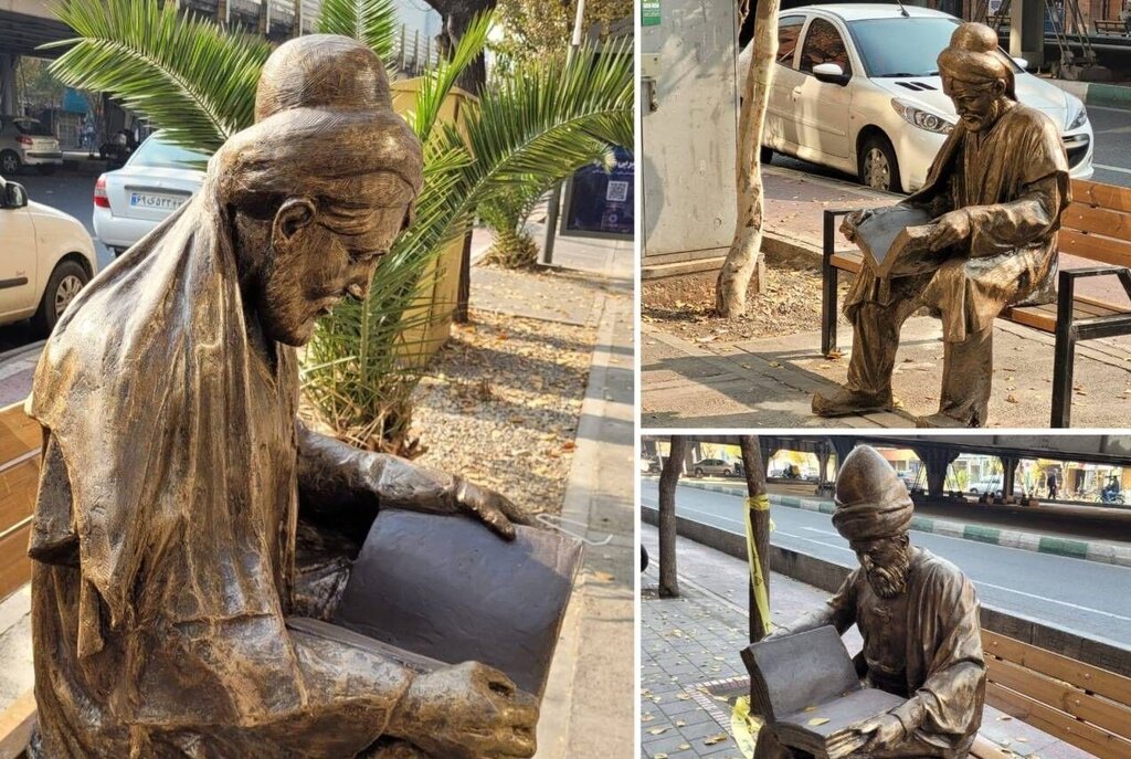 نصب هفت تندیس جدید مفاخر در تهران | وقتی فردوسی و مولانا دم در کتابفروشیهای راسته کریمخان مینشینند