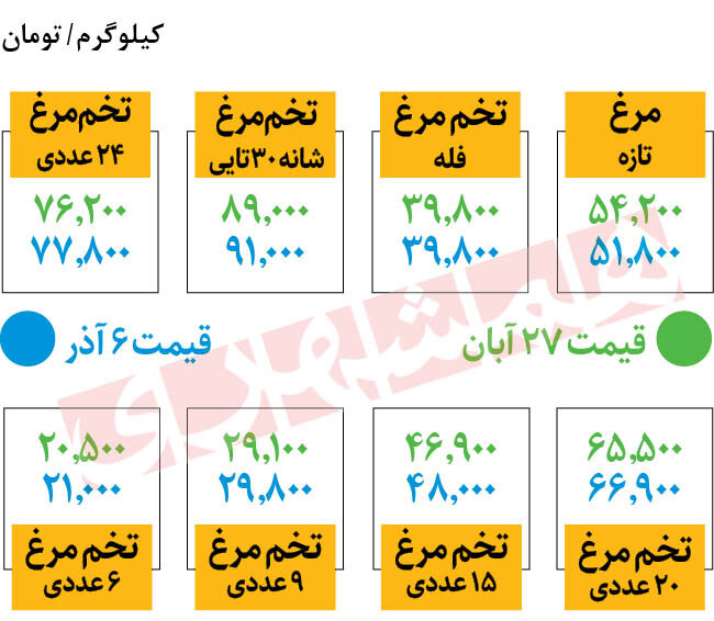 جدیدترین قیمت تخم‌مرغ در میادین  | یک شانه ۳۰ تایی چند؟