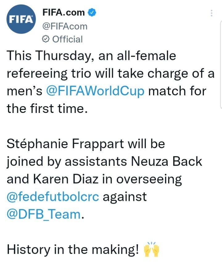 اولین بار در تاریخ؛ داور زن دیدار سرنوشت ساز جام جهانی را سوت میزند