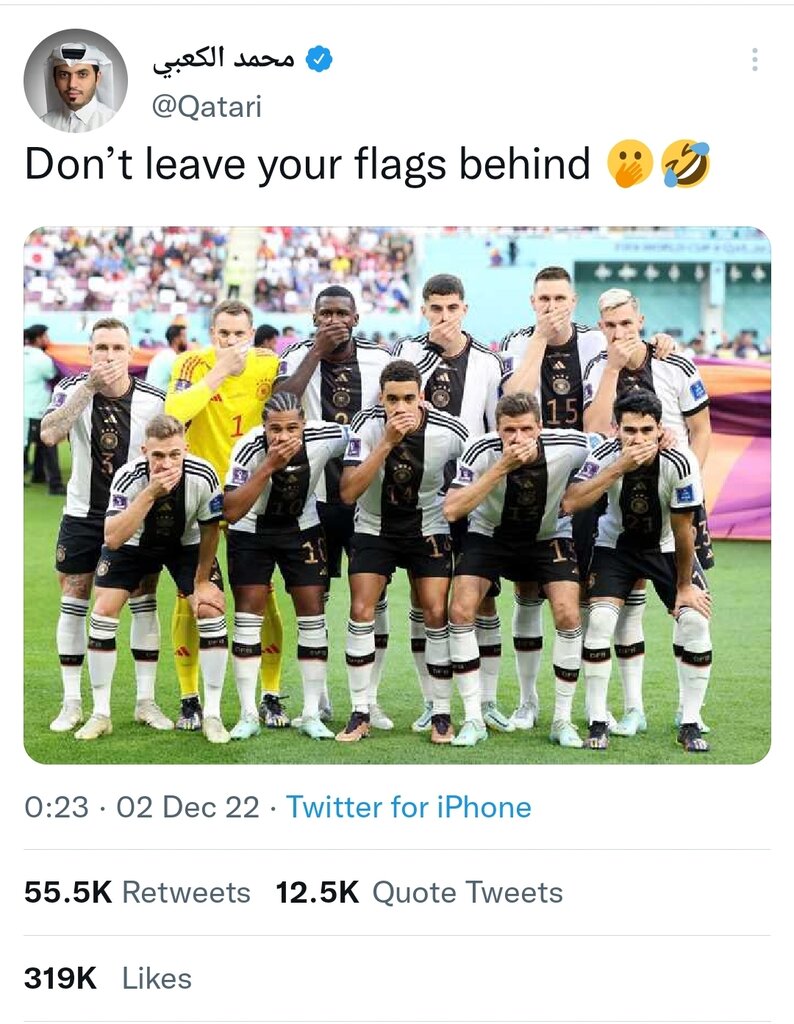 عکس | واکنش تمسخرآمیز به حذف یک تیم از جام جهانی | دستتان را هر جا می خواهید بگذارید و پرچم ها یادتان نرود!