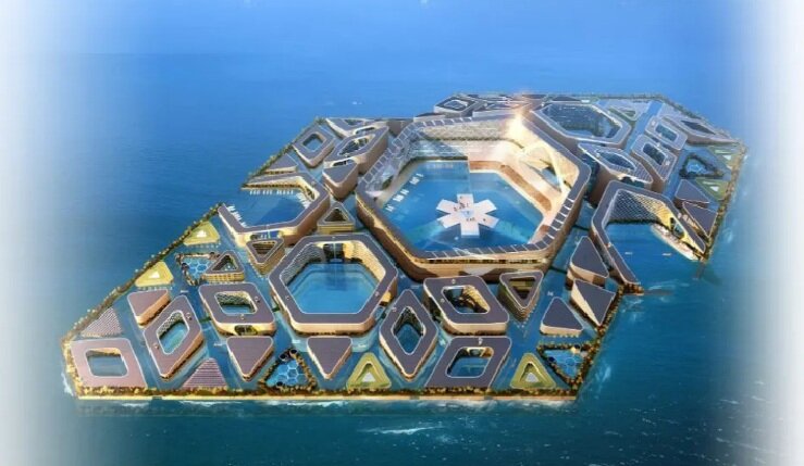 تصاویری از جاهطلبانهترین پروژه معماری تاریخ | شهری شناور با خیابانهایی در زیر آب!