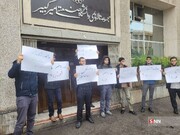 تصاویر | دانشجویان بسیجی در آستانه روز دانشجو چسب بر دهان زدند | حرف نزن فحش بده ...