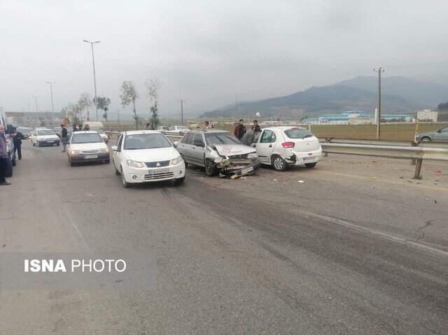 ۱۲ مصدوم بر اثر تصادف ۳ خودرو در علیآباد کتول