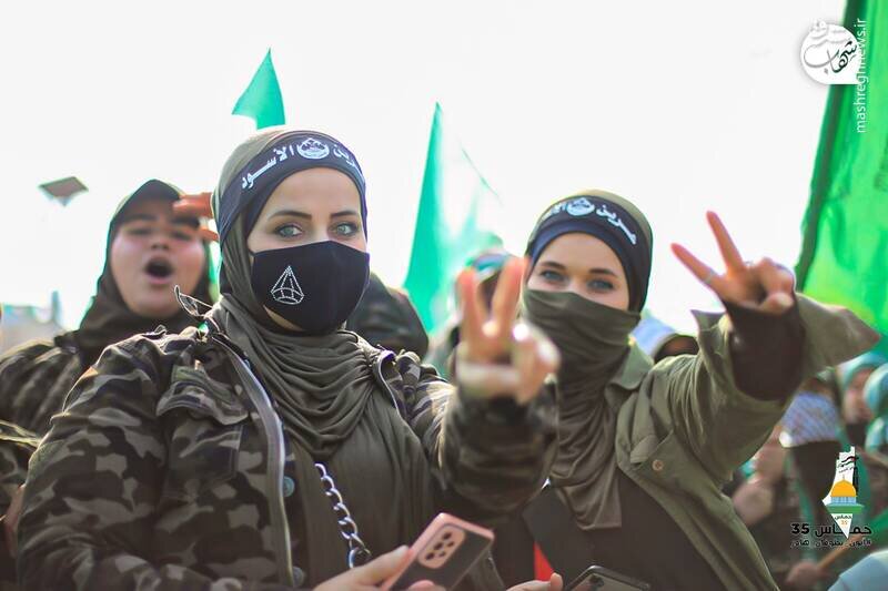 تصاویر ا حماس ۳۵ سالگی اش را در نوار غره جشن گرفت ؛ رزمایش زنان و مردان جریان مقاومت اسلامی فلسطین را ببینید