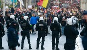 ببینید | ۱۷ هزار معترض به گرانی بنزین در خیابان‌های بلژیک