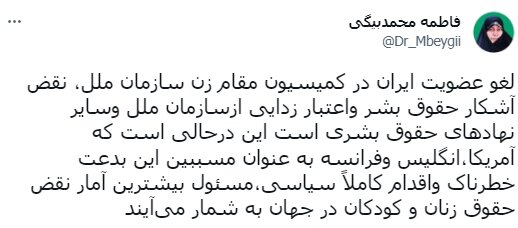 واکنش نمایندگان زن مجلس به لغو عضویت ایران در کمیسیون مقام زن | این کشورها ید طولایی در نقض ظالمانه حقوق زنان دارند