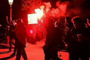 ببینید | معترضان فرانسوی رستوران مورد علاقه ماکرون را آتش زدند