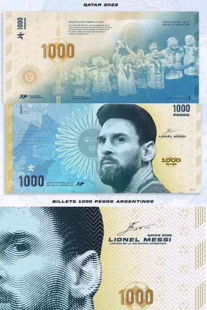 عکس| چهره لیونل مسی روی اسکناس آرژانتینی‌ها رفت | اقدام ویژه دولت آرژانتین به مناسبت قهرمانی جام جهانی