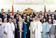 عکس | دیدار بازیکنان تیم ملی مراکش همراه مادرانشان با پادشاه