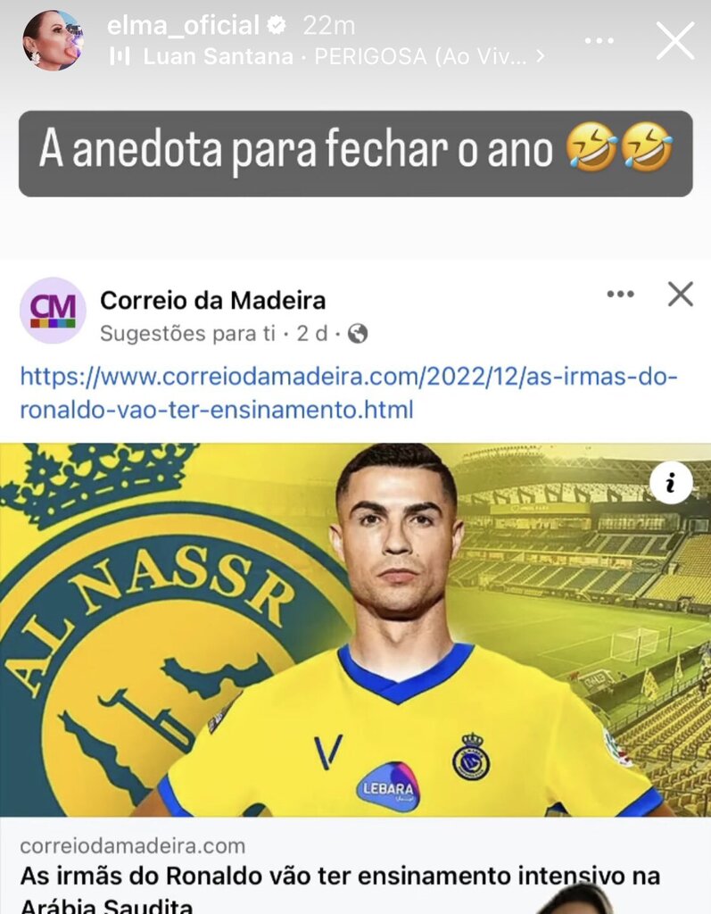 عکس | شوخی آخر سال عربستان سوژه خنده خواهر رونالدو شد