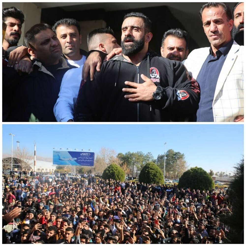 تصاویر | سورپرایز هادی چوپان در فرودگاه شیراز | استقبال باشکوه و پورشور از قهرمان مسترالمپیا
