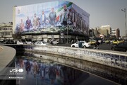 ببینید | دیوارنگاره‌های میدان انقلاب و ولیعصر به یاد حاج قاسم