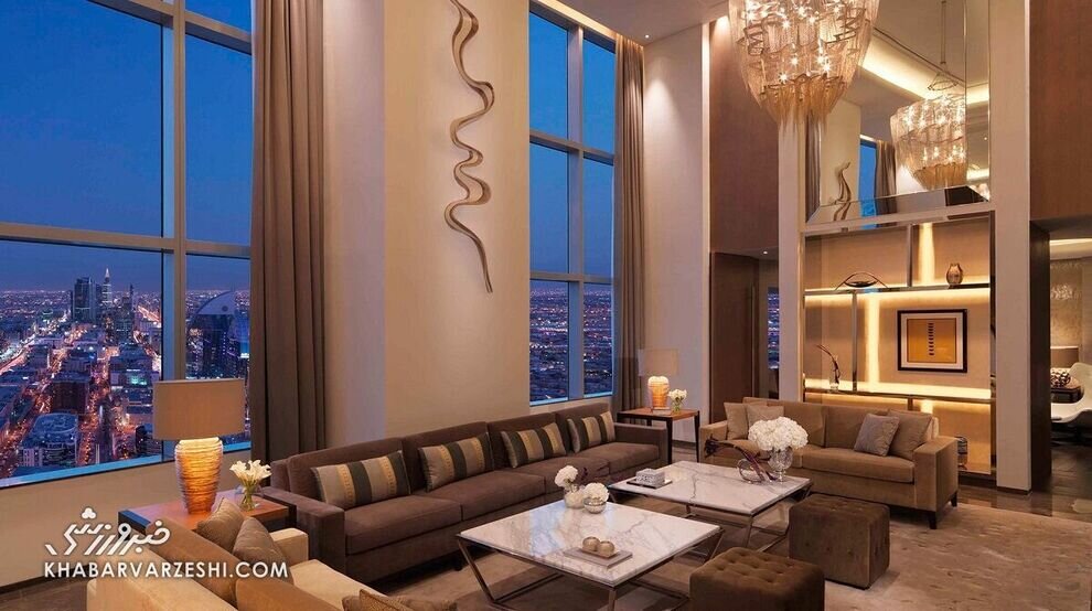 تصاویری از سوئیت مجلل رونالدو و جورجینا در برج پادشاهی عربستان