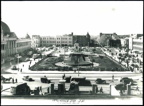 میدان توپخانه تهران قدیم - عکس از آرشیو سازمان اسناد ملی