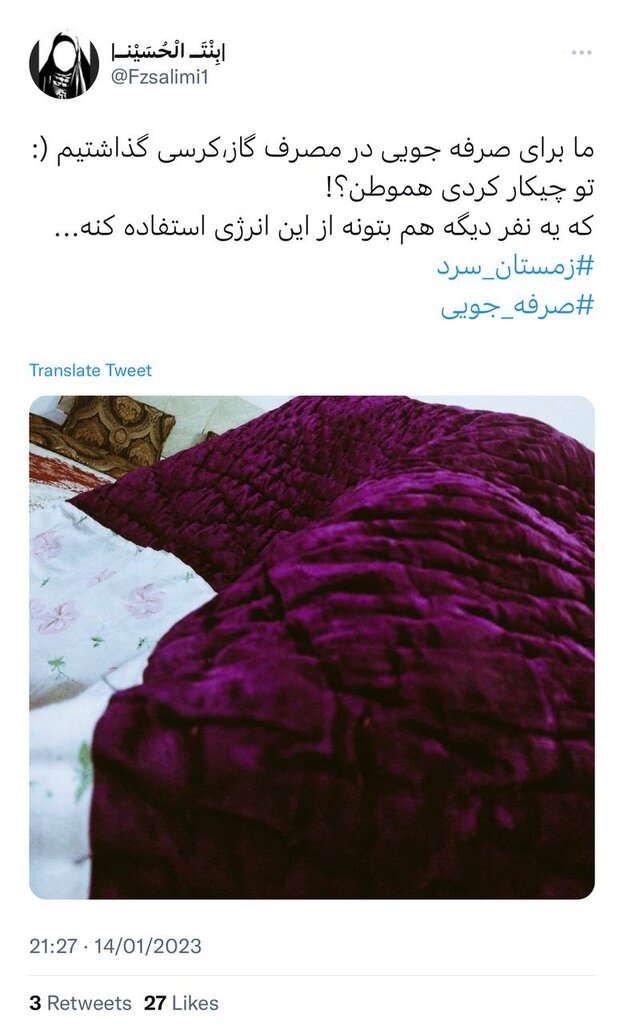 نوع دوستی موثر در روزهای یخی سال ؛ از دورهمیهای خانوادگی تا گذاشتن کرسی و ... | شما برای کاهش مصرف سوخت در منزلت چه کردهای؟