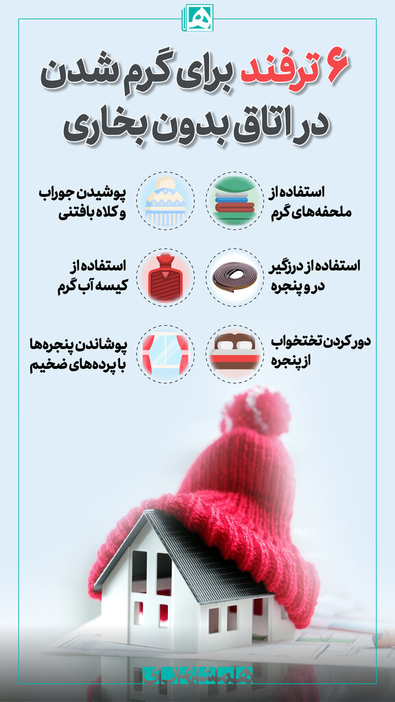 ۶ ترفند برای گرم شدن در اتاق بدون بخاری