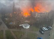 تصاویر محل کشته شدن وزیر کشور اوکراین | وزیر در سقوط بالگرد روی مهدکودک کشته شد