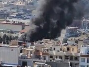 ببینید | لحظه وقوع آتش سوزی در سلیمانیه | بازار سوخت
