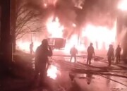 ببینید | آتش سوزی مهیب در شهرک صنعتی آذربایجان شرقی | یک خودروی آتش نشانی سوخت