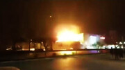 ببینید | لحظه انهدام پهپاد در اصفهان در هنگام حمله به یک مرکز نظامی | صدای وحشتناک انفجار و واکنش مردم را ببینید