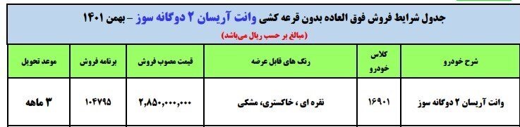این خودروی ایرانی را بدون قرعه کشی بخرید | جزئیات طرح فروش فوق العاده