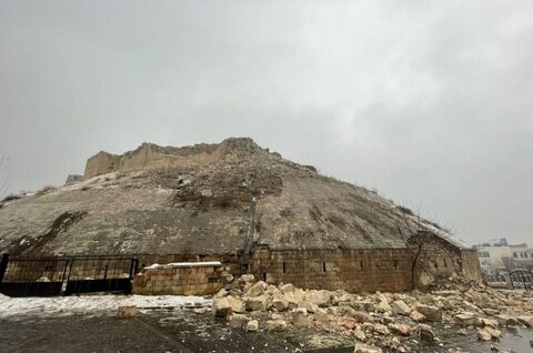 قلعه غازیان تپه قبل و بعد از زلزله