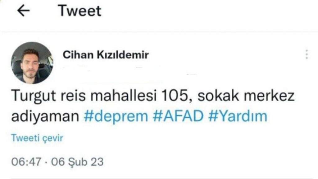 عکس | توئیت جالب شهروند ترکیه ای از زیر آوار! | این توییت جهانی شد