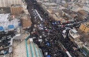 تصویر هوایی از خروش مشهدی‌ها در راهپیمایی ۲۲ بهمن ماه