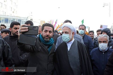 چه شخصیت هایی در راهپیمایی ۲۲ بهمن حضور داشتند؟ حجت الاسلام اژه ای رئیس قوه قضائیه
