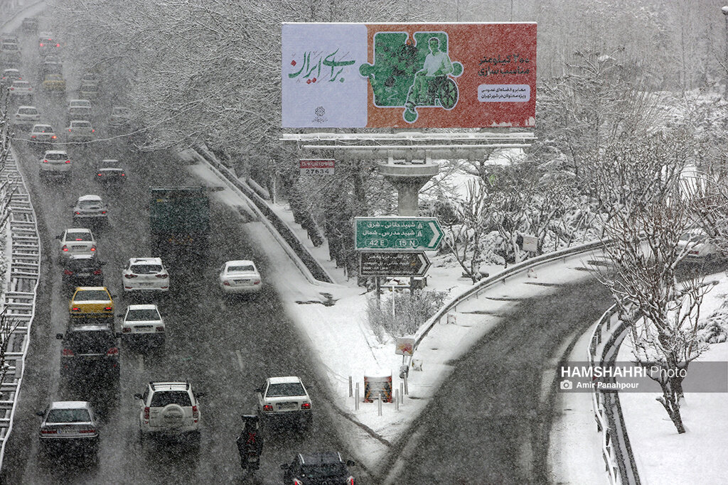 تهران با بارش برف سپید پوش شد