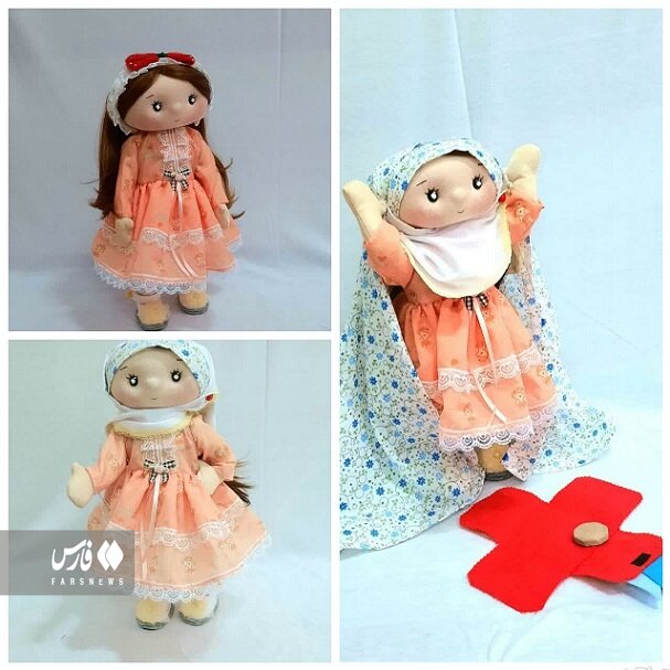 تصاویر | عروسک‌های ابداعی بانوی طلبه | ذوق دختر خردسال از دریافت عروسک آلاء را ببینید