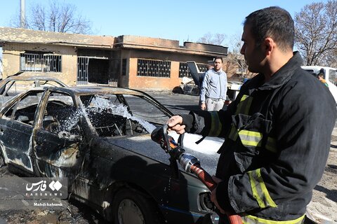 آتش‌سوزی در «شهر ماشین» همدان
