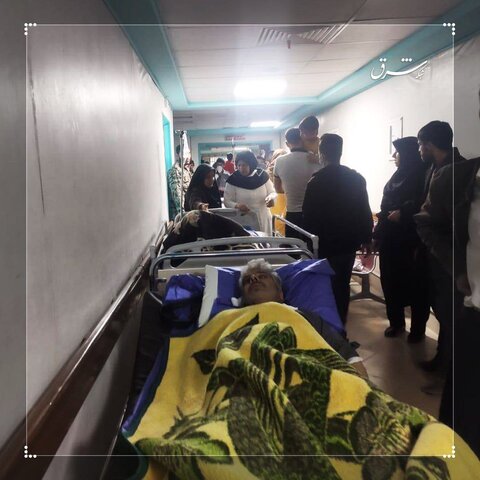 تصاویری از مجروحان سقوط بالگرد در بیمارستان خاتم‌الانبیا شهرستان بافت